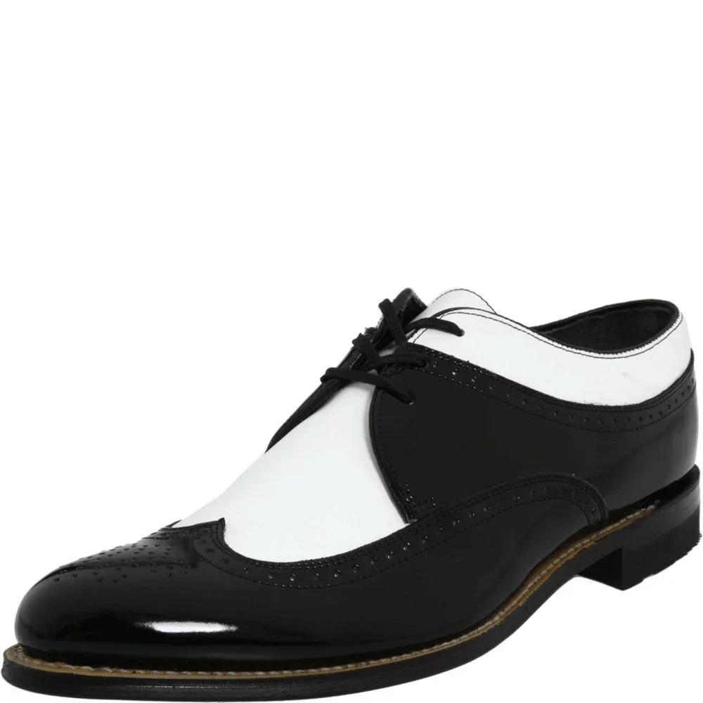 STACY ADAMS mens Dayton oxfords shoes, Black/White, 9 US
